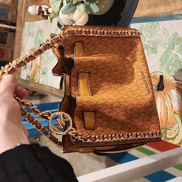 Mina Small Signature Logo Chain Crossbody - Picture 9 of 12